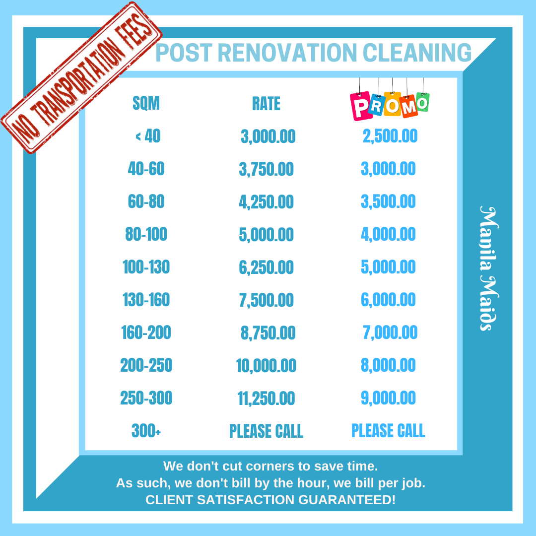 Post Renovation Cleaning Manila Maids